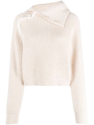 Jacquemus Vega asymmetric wool-blend jumper - Neutrals