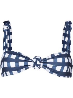 Jacquemus Vichy gingham bikini top - Blue