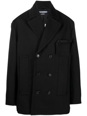 Jacquemus virgin wool double-breasted coat - Black
