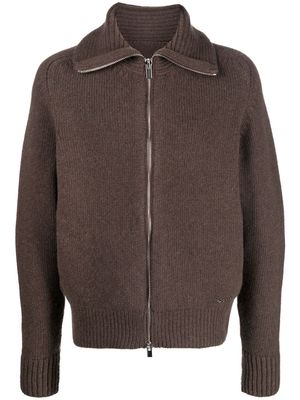 Jacquemus zip-fastening knitted jacket - Brown
