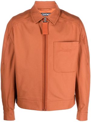Jacquemus zip-up cotton shirt jacket - Orange