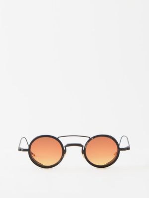 Jacques Marie Mage - Ringo Round Metal Sunglasses - Mens - Black Multi