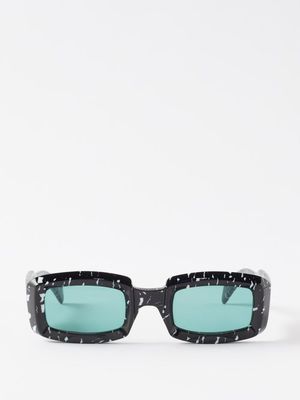 Jacques Marie Mage - Runaway Square Acetate Sunglasses - Womens - Black White