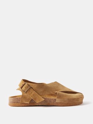 Jacques Solovière - Ferret Crossover-strap Suede Sandals - Mens - Beige