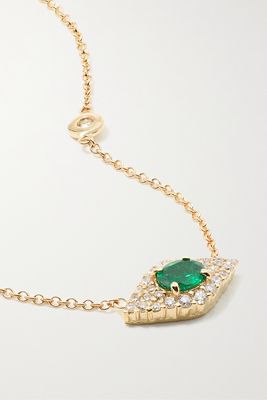 Jacquie Aiche - 14-karat Gold, Emerald And Diamond Necklace - one size