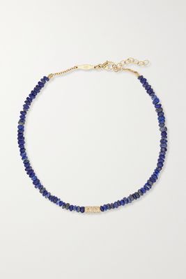 Jacquie Aiche - 14-karat Gold, Lapis Lazuli And Diamond Anklet - Blue