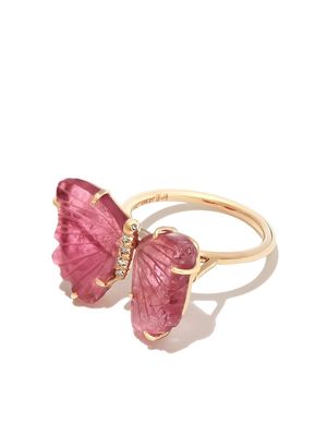 Jacquie Aiche 14kt yellow gold Butterfly tourmaline ring