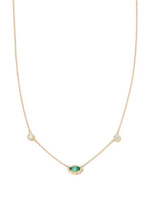 Jacquie Aiche 14kt yellow gold Sophia emerald and diamond necklace