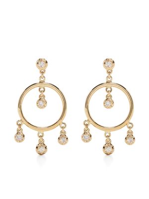 Jacquie Aiche 18kt yellow gold Sophie Shaker diamond hoop drop earring
