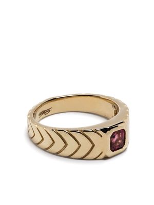 Jacquie Aiche 18kt yellow gold tourmaline pinky ring