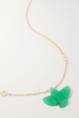 Jacquie Aiche - Baby Thunderbird 14-karat Gold, Chrysoprase And Diamond Necklace - Green