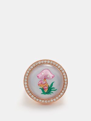 Jacquie Aiche - Diamond, Mother-of-pearl & 14kt Rose-gold Ring - Womens - Pink Multi
