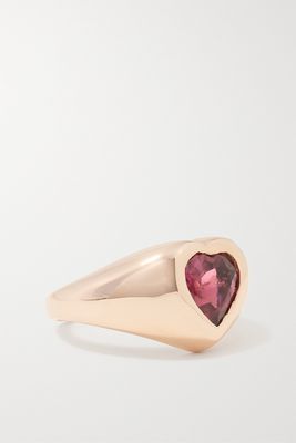 Jacquie Aiche - Heart 14-karat Rose Gold Tourmaline Signet Ring - 4