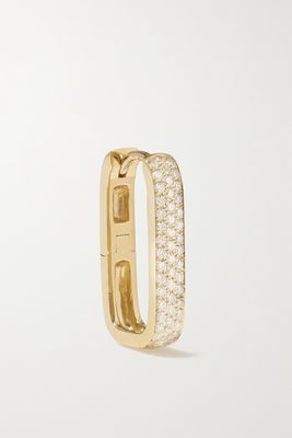 Jacquie Aiche - Mini 14-karat Gold Diamond Single Hoop Earring - one size