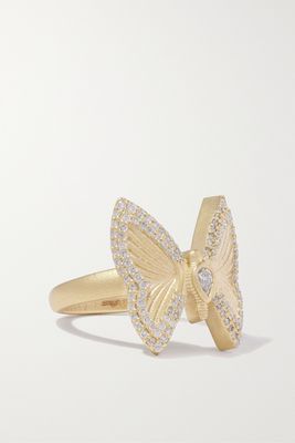 Jacquie Aiche - Small Butterfly 14-karat Gold Diamond Ring - 7