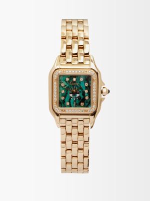 Jacquie Aiche - Vintage Panthère De Cartier Diamond & Gold Watch - Womens - Green Gold