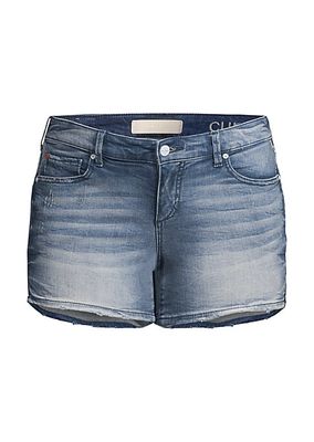 Jada Side-Vent Denim Shorts