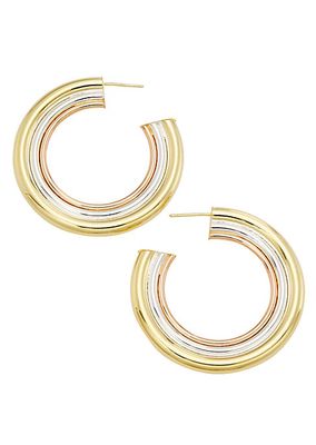 Jada Tri-Tone Sterling Silver Hoop Earrings