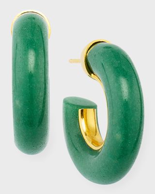 Jade Aventurine Chunky Hoop Earrings