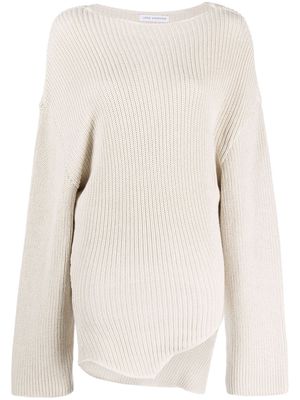 Jade Cropper asymmetric cotton jumper - Neutrals