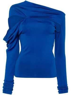 Jade Cropper cut-out long-sleeve blouse - Blue