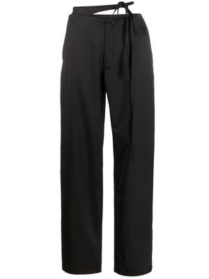 Jade Cropper cut-out straight-leg trousers - Black
