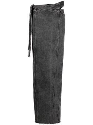 Jade Cropper side-tie denim maxi skirt - Grey