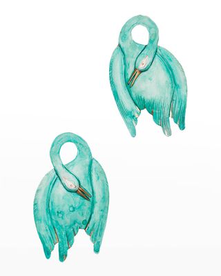 Jade Swan Earrings