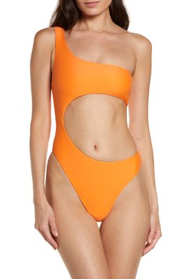 JADE Swim Luna Cutout One-Piece Swimsuit in Amber