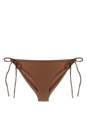 JADE Swim metallic-sheen side-tie bikini bottoms - Brown
