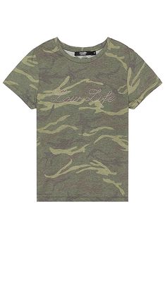 Jaded London Low Life Camo T-Shirt in Army