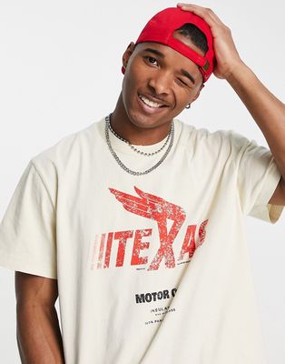 Jaded London oversized T-shirt in white with Texas print