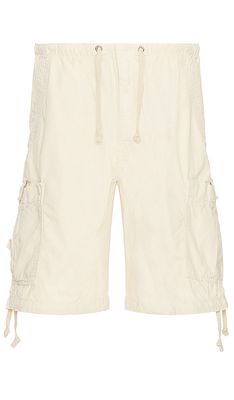 Jaded London Parachute Cargo Shorts in Ivory