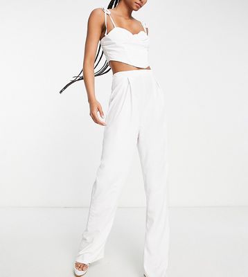 Jaded Rose Tall high waist wide leg pants in white - part of a set
