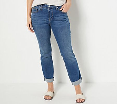 JAG Carter Girlfriend Jeans with Cuff- Thorne Blue