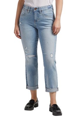 Jag Jeans Carter Distressed Crop Girlfriend Jeans in Calm Blue