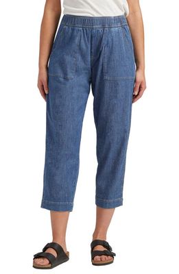 Jag Jeans High Waist Tapered Pull-On Crop Jeans in Amalfi Blue
