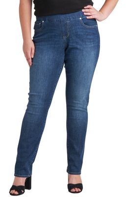 Jag Jeans Peri Pull-On Mid Rise Straight Leg Jeans in Anchor Blue