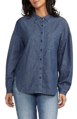 Jag Jeans Relaxed Denim Button-Up Shirt in Blue Edge