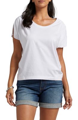 Jag Jeans Split Sleeve T-Shirt in White