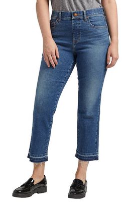 Jag Jeans Valentina Pull-On High Waist Raw Hem Crop Straight Leg Jeans in Blue Luster