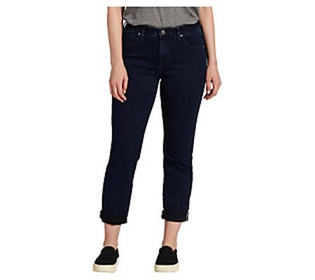 JAG Petite Carter Mid Rise Girlfriend Jeans-Mid night