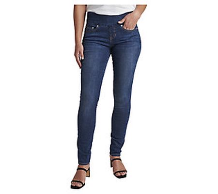 JAG Petite Nora Mid Rise Skinny Pull-On Jeans-A nchor Blue