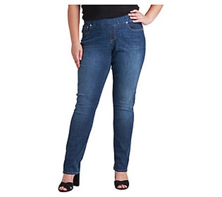 JAG Plus Size Peri Mid Rise Straight Leg Pull-O n Jeans-ANBL