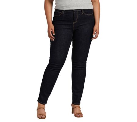 JAG Plus Size Ruby Mid Rise Straight Leg Jeans  Space Blue