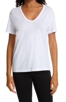 Jagger Relaxed Cotton U-Neck T-Shirt in True White