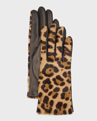 Jaguar Calf Hair & Leather Gloves