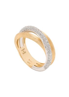 Jaipur Link Alta Two-Tone 18K Gold & 0.51 TCW Diamond Triple-Band Ring