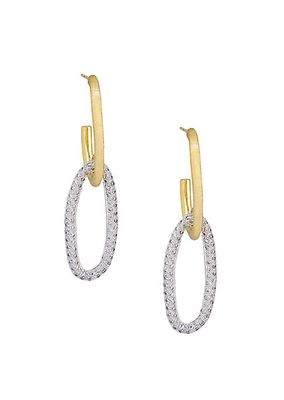 Jaipur Link Two-Tone 18K Gold & 1.07 TCW Diamond Drop Earrings