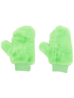 Jakke Mira faux-fur mittens - Green